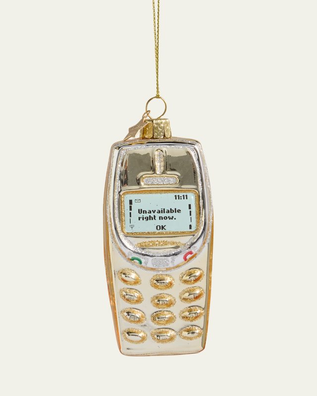 Golden Cellphone Christmas Ornament